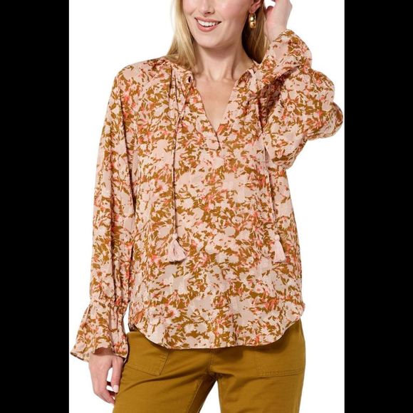 La Joie Essential Raglan-Sleeve Blouse Fawn Abstract Floral - Regular - Picture 1 of 1